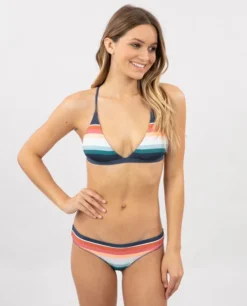 RIP CURL RETRO STRIPE CROSSBACK TRI BIKINI TOP (EX)
